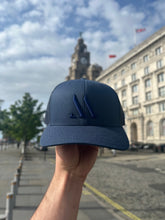 Load image into Gallery viewer, Navy X Navy 3D &#39;M&#39; Snapback
